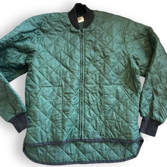 Vintage Big Bill Diamond quilted jacket made in Canada bomber hunting green mens - Picture 1 of 11